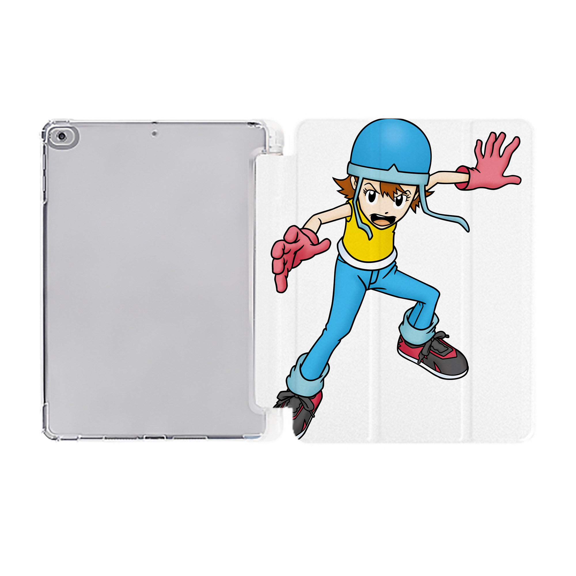 （画像用） Digimon デジタルモンスター/デジモン IPad ケース ペン収納付き 三つ折りスタンド PUレザー×シリコン 対応機種9.5/10.5/10.9インチ